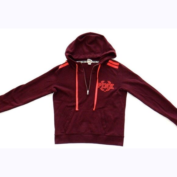 PINK Victoria's Secret Tops - Victoria Secrets Pink Maroon laurel hoodie